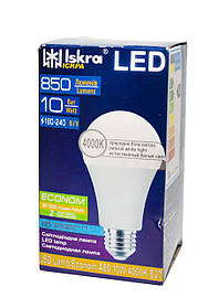 Лампа світлодіодна Iskra LED ECONOM 10W (аналог 60 Вт) цоколь E27 колба A55 4000K (біле світло)