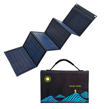 Солнечная батарея Solar Panel Portable Folding Bag USB+DC зарядное устройство, павербанк, складная солнечная п, фото 1
