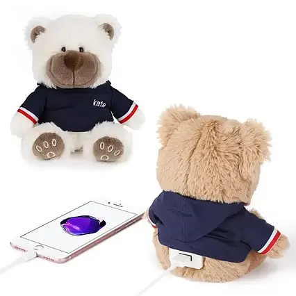М'яка іграшка Ведмедик 15x10x9 см Power Bank 3000 mah Taddy bear/ Портативна батарея/Повербанк, фото 1