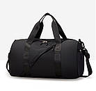 Чорна вмістка фітнес сумка для спортзалу Зручна спортивна дорожна сумка на плече водовідштовхуюча, фото 4