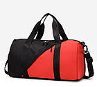 Чорна вмістка фітнес сумка для спортзалу Зручна спортивна дорожна сумка на плече водовідштовхуюча, фото 5