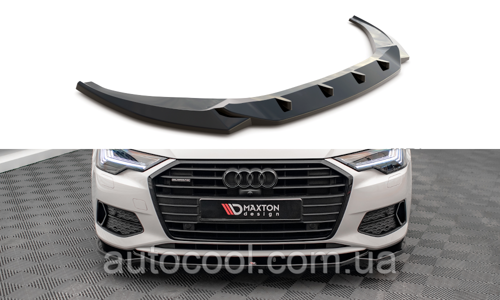 Накладка на передній бампер сплітер Audi A6 C8 2018+ г.в. Ауди А6 С8