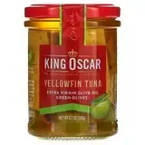 King Oscar, Желтоперый тунец, оливковое масло холодного отжима, зеленые оливки, 190 г (6,7 унции) Киев