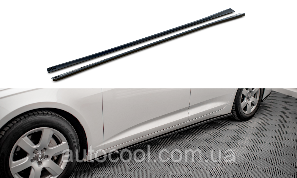 Накладки під бічні пороги елорони Audi A6 C8 2018+ г.в. Ауди А6 С8