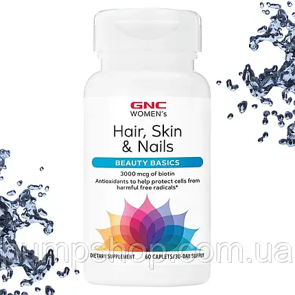 Вітаміни для жінок GNC Women's Hair, Skin & Nails Formula 60 таб., фото 2