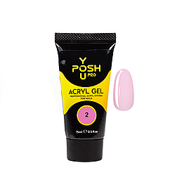 Акрігель для нарощування нігтів YouPOSH Acryl Gel 15 мл № 2 Світло-рожевий