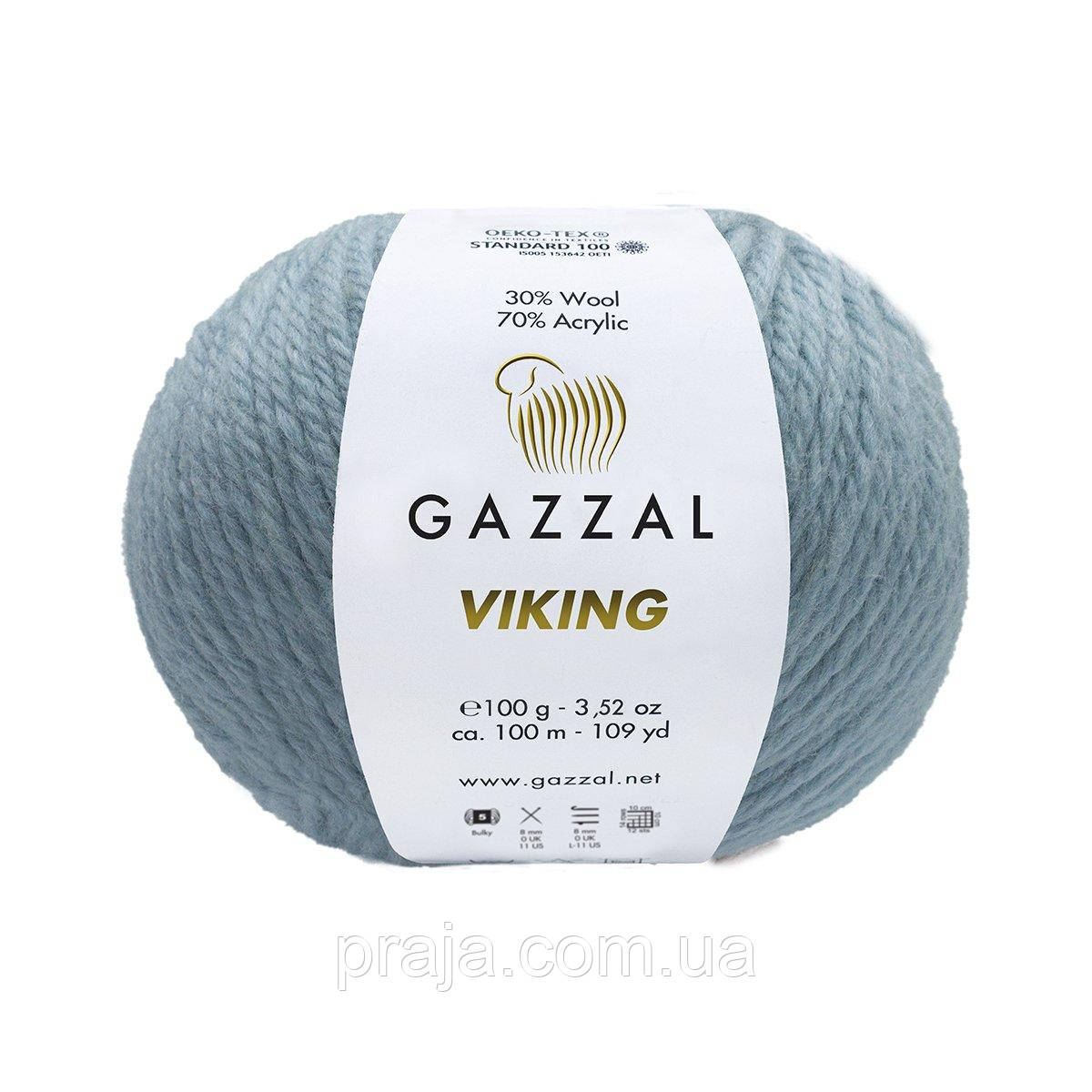 Пряжа Gazzal Viking(Вікінг) -  4007 сіро голубий, фото 1