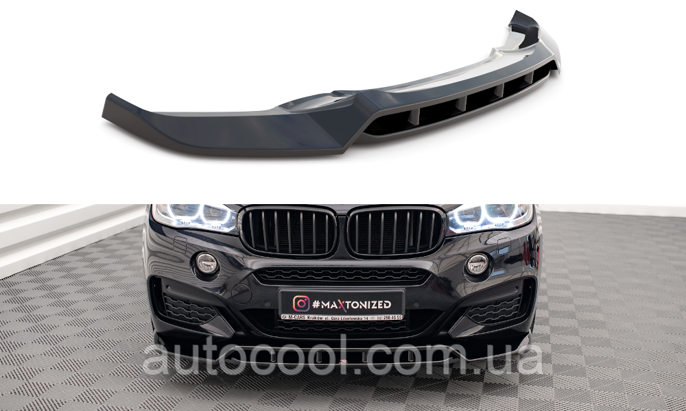 Накладка на передній бампер-сплітер BMW X6 F16 версія M-pack 2014-2018 р.в. Х6 Ф16