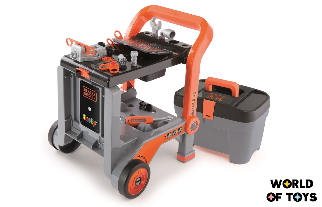 Ігровий набір Smoby Toys Black+Decker Пересувна майстерня 3в1 з боксом і аксесуарами (360202)