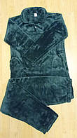 Теплая женская махровая пижама, домашний костюм, верх пуговицы, р.   3хл (54-56) бутыл.