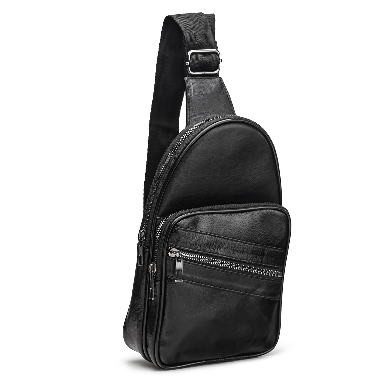 Чоловіча шкіряна сумка через плече крос-боді сумка-слінг LT 5675 чорний