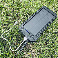 Павербанк на солнечной батарее 20000mAh Solar Power Bank 2 USB, с фонариком и зажигалкой для сигарет
