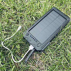 Павербанк на сонячній батареї 20000mAh Solar Power Bank 2 USB, з ліхтариком та запальничкою для цигарок