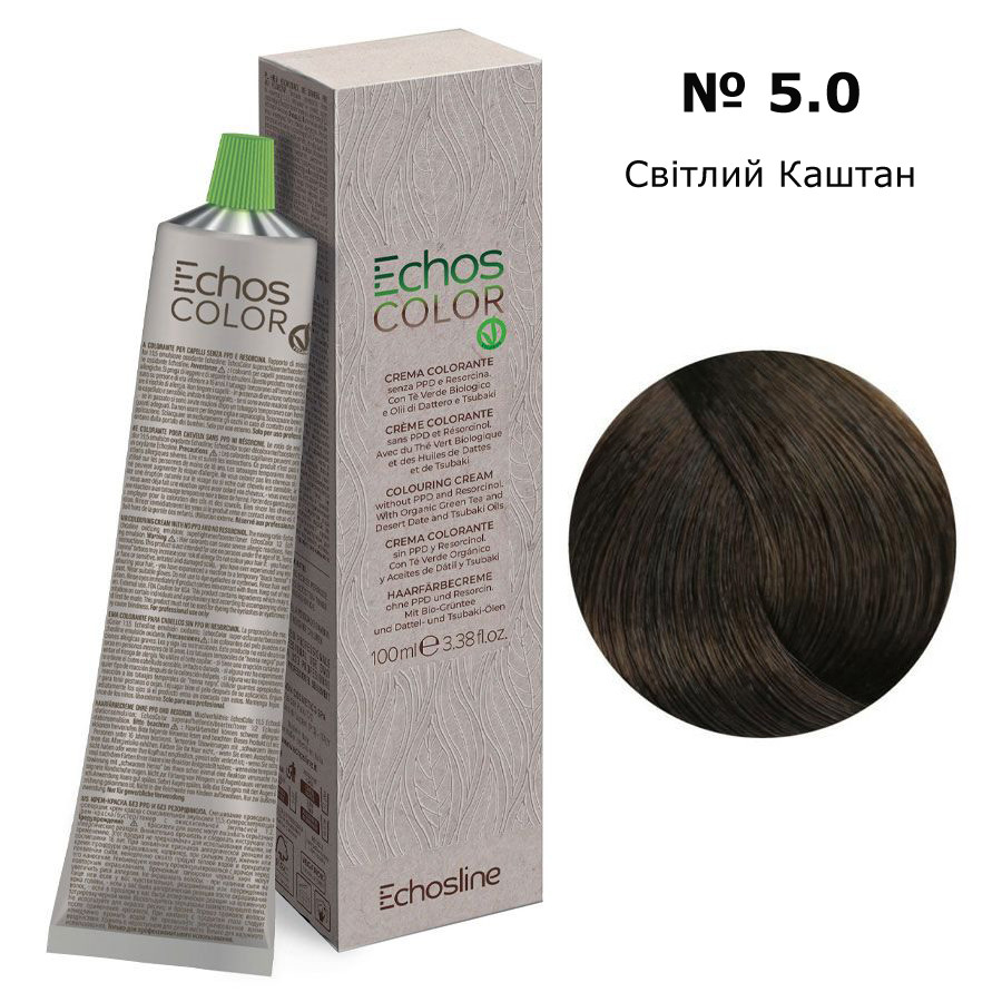 Краска для волос Echosline Echos Color, 100 мл №5.0 (светлый каштан ...