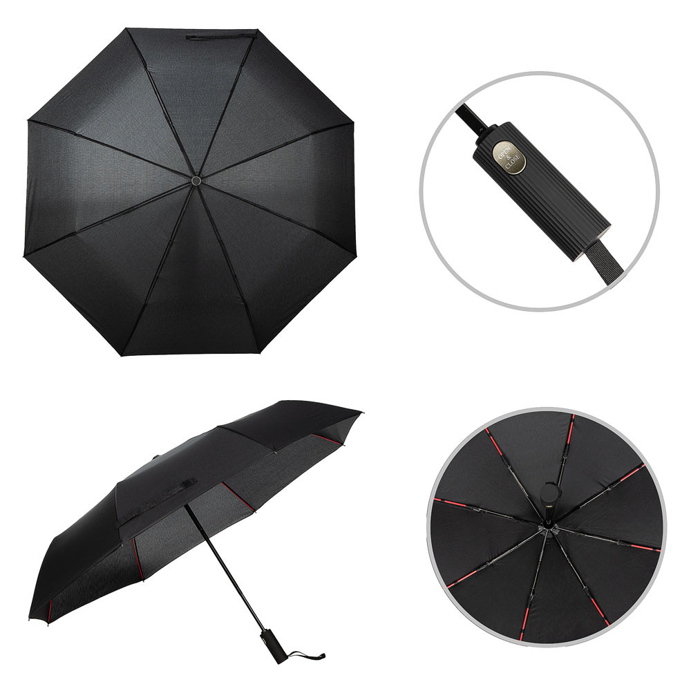 Парасолька складана повний автомат антивітер унісекс Yuzont чорна (1757), фото 1