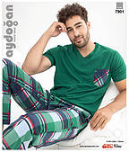 Чоловічий домашній комплект із трикотажу бавовняного (піжама), Туреччина