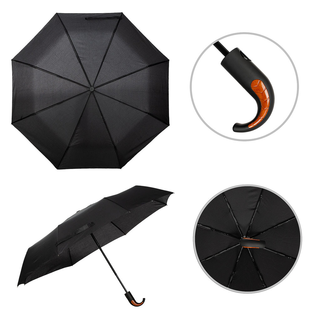 Парасолька чоловіча складана повний автомат антивітер Yuzont чорна (5003)