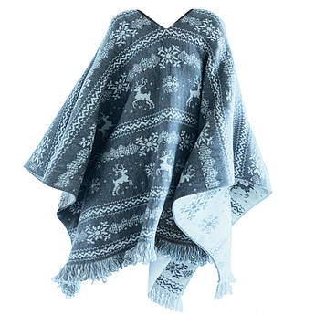 Плед-пончо двостороннє Ohaina Scandinavian