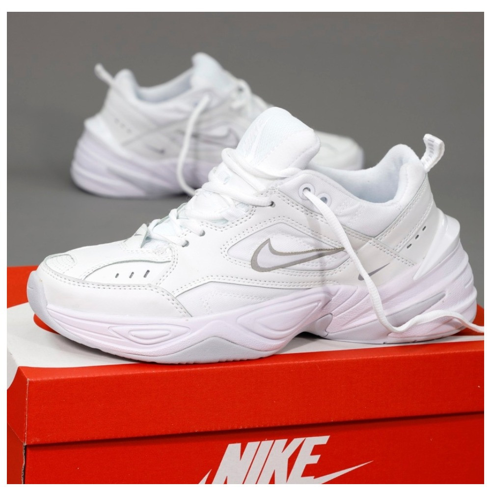Чоловічі / жіночі кросівки Nike M2K Tekno White, білі шкіряні кросівки найк м2к текно, фото 1