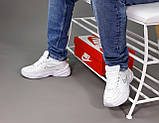 Чоловічі / жіночі кросівки Nike M2K Tekno White, білі шкіряні кросівки найк м2к текно, фото 5