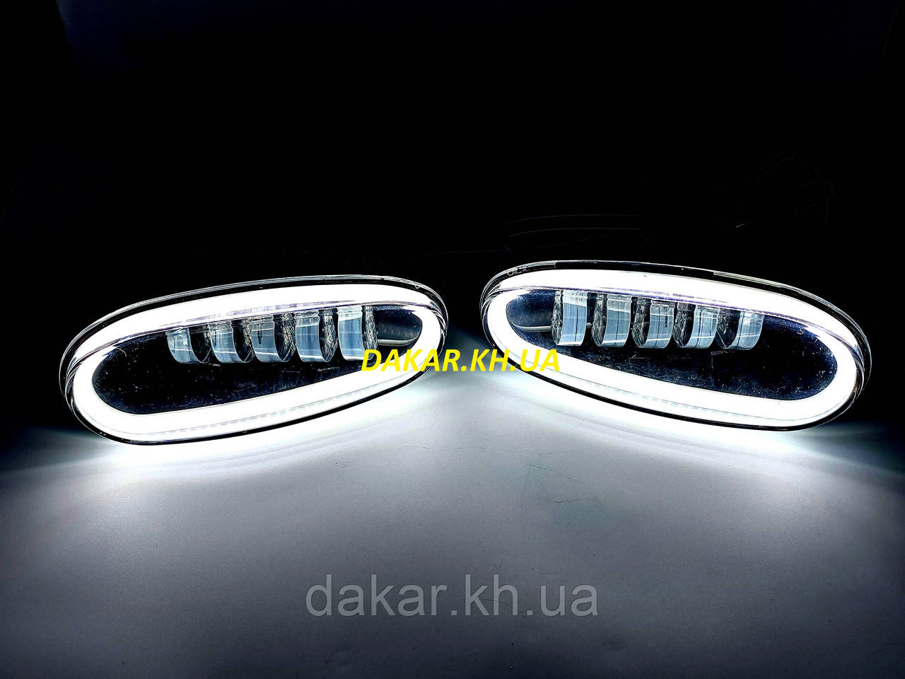 LED Daewoo Lanos Sens з білим габаритом Фари протитуманні світлодіодні ...