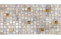 Настінна декоративна Панель ПВХ (Мозаїка мармур з золотом)