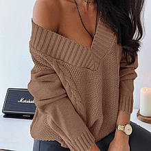Зручний жіночий светр туніка тонкою в’язкою норма