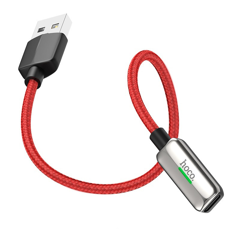 Перехідник (адаптер) Hoco LS28 3в1 2 х Lightning - USB Сріблястий/ Червоний (LS28)