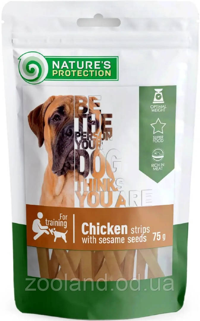 SNK46102 Nature's Protection Snacks For Dogs Курячі смужки з кунжутом, 75 г