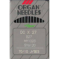 Иглы B27 FFG / SES, № 70, OR, (81x1, DCx27, DCx1, MY1023, SY6120), 1уп. = 10шт,Organ, DCx27 SES/FFG N70, 34253