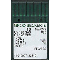 Иглы UY128GAS FFG/SES, № 65, GB, (UY128GBS, 1280, 149x3, 149x31, TVx3), 1 уп.=10 шт.,Groz-Beckert, UY128GAS