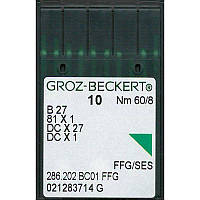 Иглы B27 FFG/SES, № 60, GB, (81x1, DCx27, DCx1, MY1023, SY6120), 1 уп.=10 шт.,Groz-Beckert, B27 FFG/SES N60,