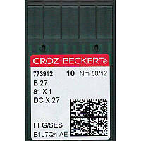 Иглы B27 FFG/SES, № 80, GB, (81x1, DCx27, DCx1, MY1023, SY6120), 1 уп.=10 шт.,Groz-Beckert, B27 FFG/SES N80,