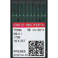 Иглы DBx1 FFG/SES, № 90, GB, (1738, 16x257, 71x1, 16x231, 287WH, DBx257), 1 уп.=10 шт.,Groz-Beckert, DBx1