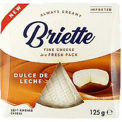 Сир брі карамель Брієтте Briette dulce de leche 125g 10шт/ящ (Код: 00-00012722)