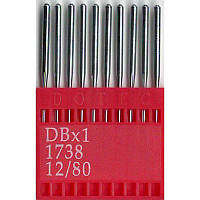 Иглы DBx1 R, № 80, DO, (1738, 16x257, 71x1, 16x231, 287WH, DBx257), 1 уп.=10 шт.,Dotec, DBx1 N80, 34982