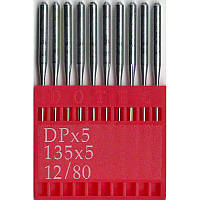 Иглы 134 R, № 80, DO, (DPx5, 135x5, 135x7, 797, SY1955), 1 уп.=10 шт.,Dotec, DPx5 N80, 34994