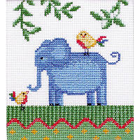 Набор для вышивки крестиком "Африка. Слон", размер 135 х 146 мм, схема, канва А14, мулине К, игла,Повитруля,
