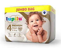 Підгузники Lupilu Premium JUMBO BAG Maxi Розмір 4, Вага 8-16 кг, 92 шт