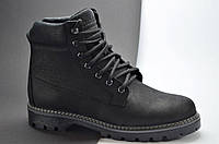 Мужские комфортные зимние кожаные ботинки черные Clubshoes 1