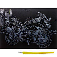 Гравюра "Gold Metallic: Мотоцикл" (А4) Эконом