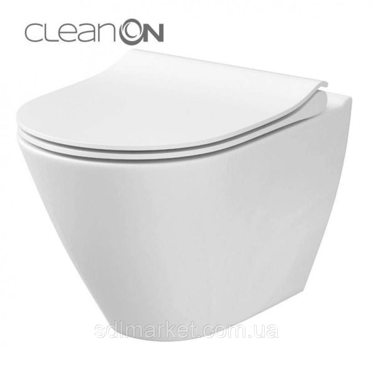 CET Cersanit 743 CITY OVAL CLEAN ON підвісною з сидінням SLIM дюроплат ліфт