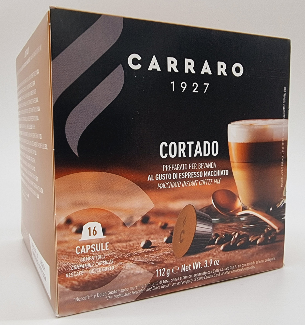 Кофе в капсулах для кофемашин Nescafe Dolce Gusto "Carraro" Cortado 16 шт. Италия - фото 1 - id-p1678392661
