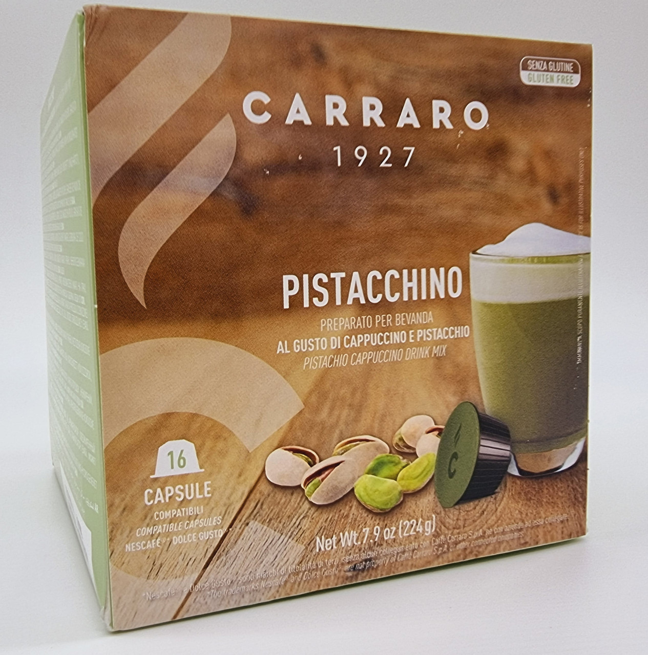 Кофе в капсулах Dolce Gusto "Carraro" PISTACCHINO(Фісташковий капучино) 16 шт. Італія