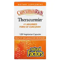 Natural Factors, CurcuminRich, Theracurmin, куркумин, 120 растительных капсул