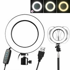 Світлодіодна кільцева LED лампа діаметр 26 см Ring Fill Light ZD666, фото 4