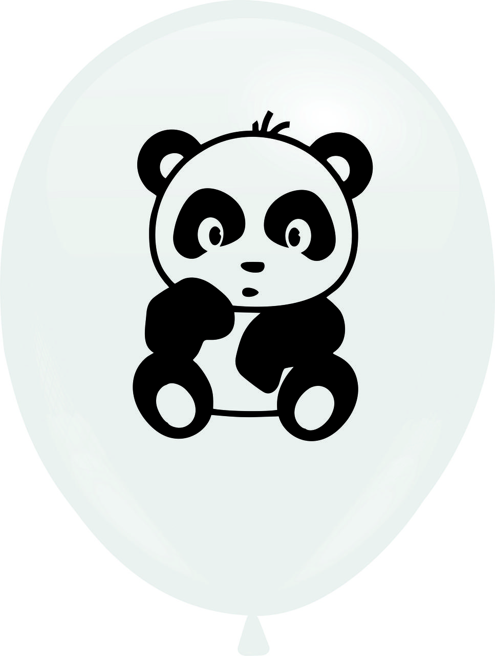 Кулі 12" Білі з мал. "Пандочка" , 1 стор, .50 шт