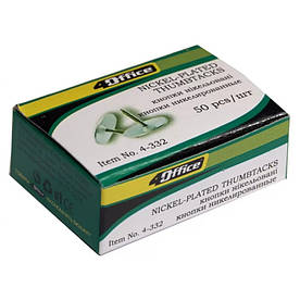 Кнопки металеві 4Office 4-332 нікельовані "Цвяшок" 50 штук