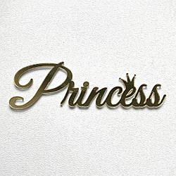 Топер, декор для кондитерських виробів торцевий дзеркальний Princess