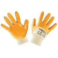 Перчатки рабочие Neo Tools 97-631-9 Yellow нитриловое покрытие, хлопок, р.9